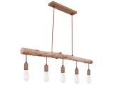 Hängelampe WOODY 100x140cm 5x40W natürliches holz