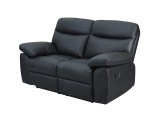 2er Sofa AREZZO Synthetisches Leder schwarz