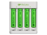 GP Batteries E411 + 4x ReCyko+ Micro Rundzellen-Ladegerät inkl. Akkus NiMH Micro (AAA), Mignon (AA)