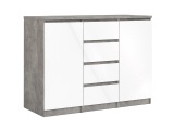 Kommode AVA 2 Türen 4 Schubladen 120.8x50x90.7cm grau