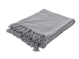 Decke FRINGEES 130x170cm grau unifarben