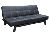 undefined, Bettsofa BANZA Synthetisches Leder schwarz