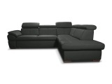 Ecksofa TOWN Echtleder / Synthetisches Leder schwarz