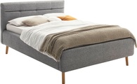 Bett LOTTE 140x200cm furniert / stoff grau