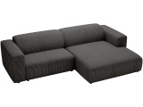 Ecksofa PASSITO Stoff schwarz
