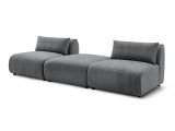 3er Sofa BOBOCHIC JEANNE Stoff mit Textur dunkelgrau