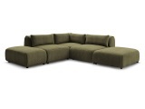 Ecksofa BOBOCHIC JEANNE Stoff mit Textur grün