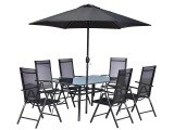 Set Gartentisch und Gartenstühle BARBADE Aluminium schwarz