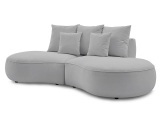 3er Sofa BOBOCHIC SAINT-GERMAIN Stoff mit Textur hellgrau