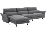 Ecksofa CAMPO DE FIORI HARIS 100% Leder dunkelgrau