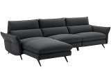 Ecksofa CAMPO DE FIORI HARIS 100% Leder schwarz