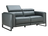 2er Sofa PEONIES 100% Leder schwarz