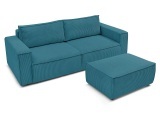3er Sofa BOBOCHIC NIHAD Cord-Stoff hellblau