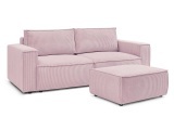 3er Sofa BOBOCHIC NIHAD Cord-Stoff violett
