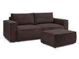 3er Sofa BOBOCHIC NIHAD Cord-Stoff rotbraun