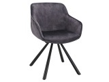 Stuhl TOMMY Stoff grau Drehsitz
