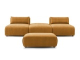3er Sofa BOBOCHIC JEANNE Stoff mit Textur gelb