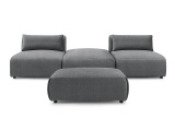 3er Sofa BOBOCHIC JEANNE Samt dunkelgrau