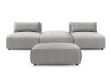 3er Sofa BOBOCHIC JEANNE Samt hellgrau