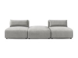 3er Sofa BOBOCHIC JEANNE Samt hellgrau