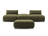 3er Sofa BOBOCHIC JEANNE Stoff mit Textur grün