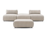 3er Sofa BOBOCHIC JEANNE Stoff mit Textur beige