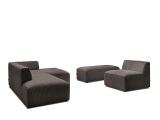 Ecksofa BOBOCHIC MEGEVE Cord-Stoff rotbraun
