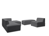 Ecksofa BOBOCHIC MEGEVE Boucle-Stoff dunkelgrau