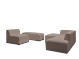 Ecksofa BOBOCHIC MEGEVE Boucle-Stoff rotbraun