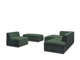 Ecksofa BOBOCHIC MEGEVE Stoff chiniert grün