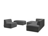 Ecksofa BOBOCHIC MEGEVE Stoff chiniert dunkelgrau