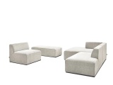 Ecksofa BOBOCHIC MEGEVE Stoff mit Textur beige