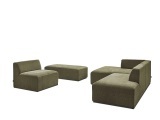 Ecksofa BOBOCHIC MEGEVE Stoff mit Textur grün