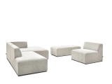 Ecksofa BOBOCHIC MEGEVE Stoff mit Textur beige
