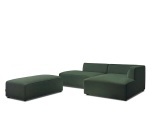 Ecksofa BOBOCHIC MEGEVE Stoff chiniert grün