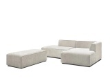 Ecksofa BOBOCHIC MEGEVE Stoff mit Textur beige