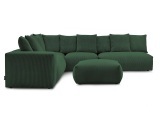 Ecksofa BOBOCHIC VOLTAIRE Cord-Stoff grün