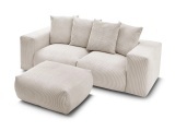 3er Sofa BOBOCHIC VOLTAIRE Cord-Stoff beige