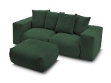 3er Sofa BOBOCHIC VOLTAIRE Cord-Stoff grün