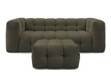 3er Sofa mit Hocker BOBOCHIC CLOUD Stoff grün