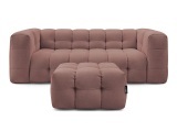 3er Sofa mit Hocker BOBOCHIC CLOUD Stoff rosa