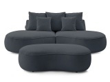 2er + 3er Sofa BOBOCHIC SAINT-GERMAIN Stoff mit Textur dunkelgrau
