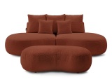2er + 3er Sofa BOBOCHIC SAINT-GERMAIN Boucle-Stoff orange