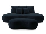 2er + 3er Sofa BOBOCHIC SAINT-GERMAIN Boucle-Stoff dunkelblau
