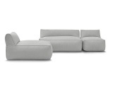 Gartensofa 4 Plätze RIVIERA Stoff hellgrau