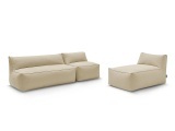 Gartensofa 4 Plätze RIVIERA Stoff beige