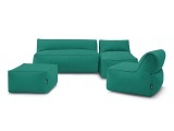 Gartensofa 5 Plätze RIVIERA Stoff hellblau