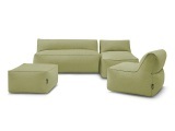 Gartensofa 5 Plätze RIVIERA Stoff grün