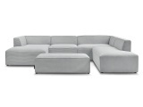 Wohnlandschaft BOBOCHIC MEGEVE Cord-Stoff hellgrau