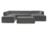 Wohnlandschaft BOBOCHIC MEGEVE Boucle-Stoff dunkelgrau
